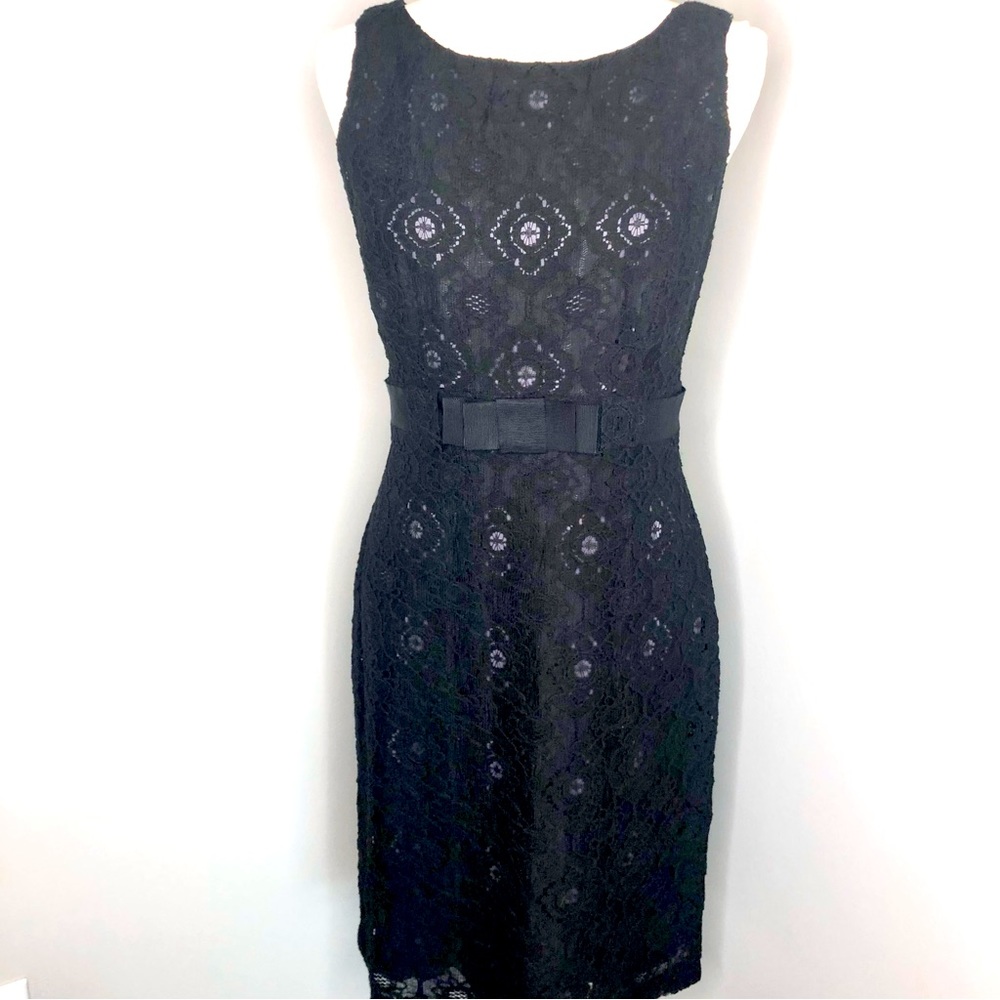 💥PRICE⬇️Evan-Picone Sleeveless Black Lace Dress